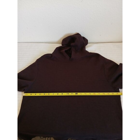 VINCE Mens Hoddie Size L/G  Burgundy Black Striped Long Sleeve Pullover - Picture 8 of 13